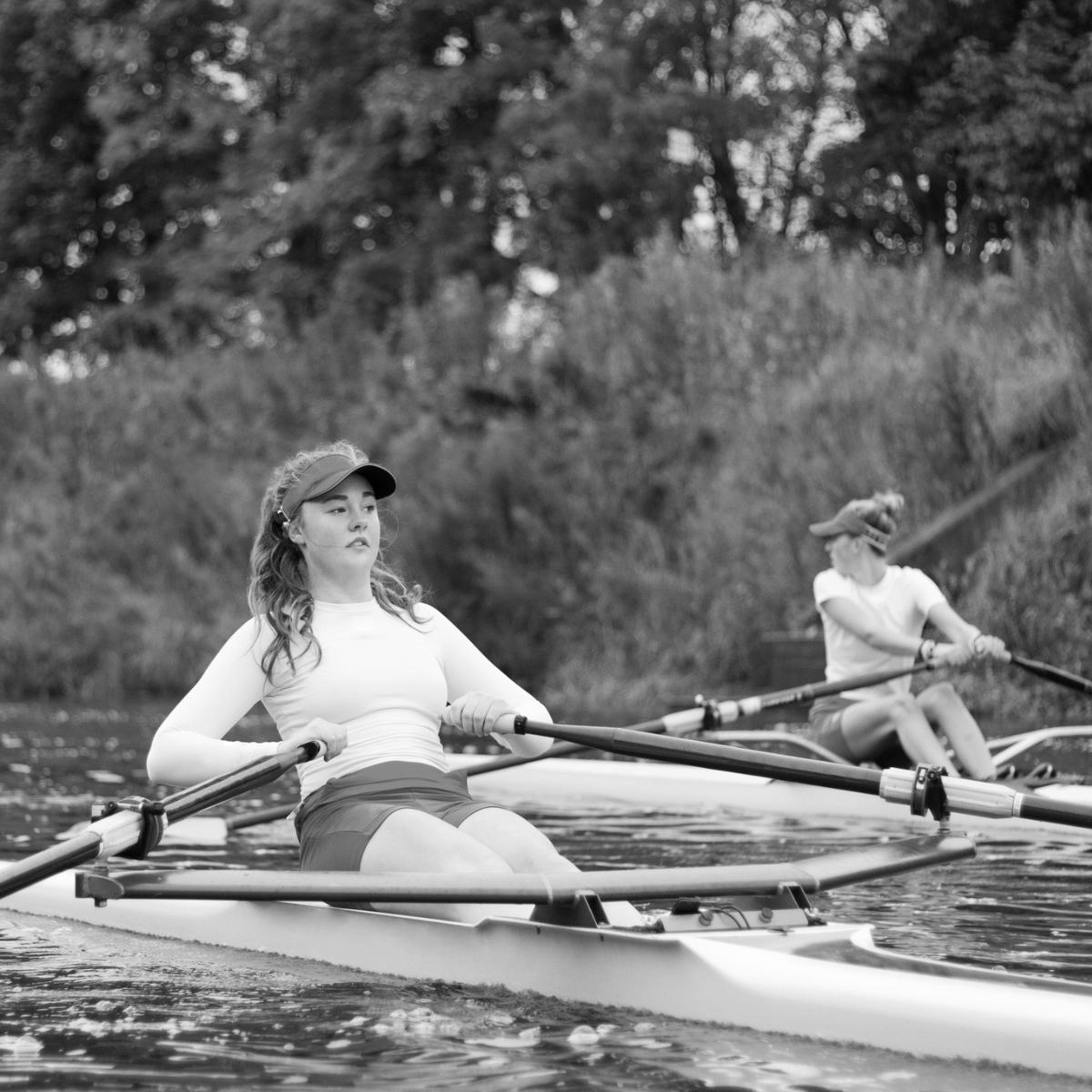 Teens rowing